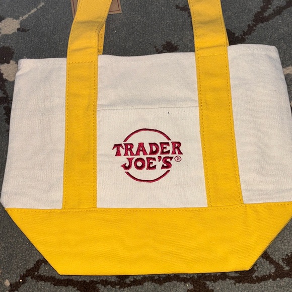 Trader Joe's Yellow and White Canvas Tote Bag - Picture 7 of 7